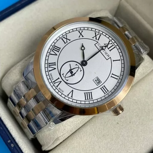ساعت مچی مردانه دو موتور فعال زیر ثانیه کارتیر موتور ژاپن Cartier